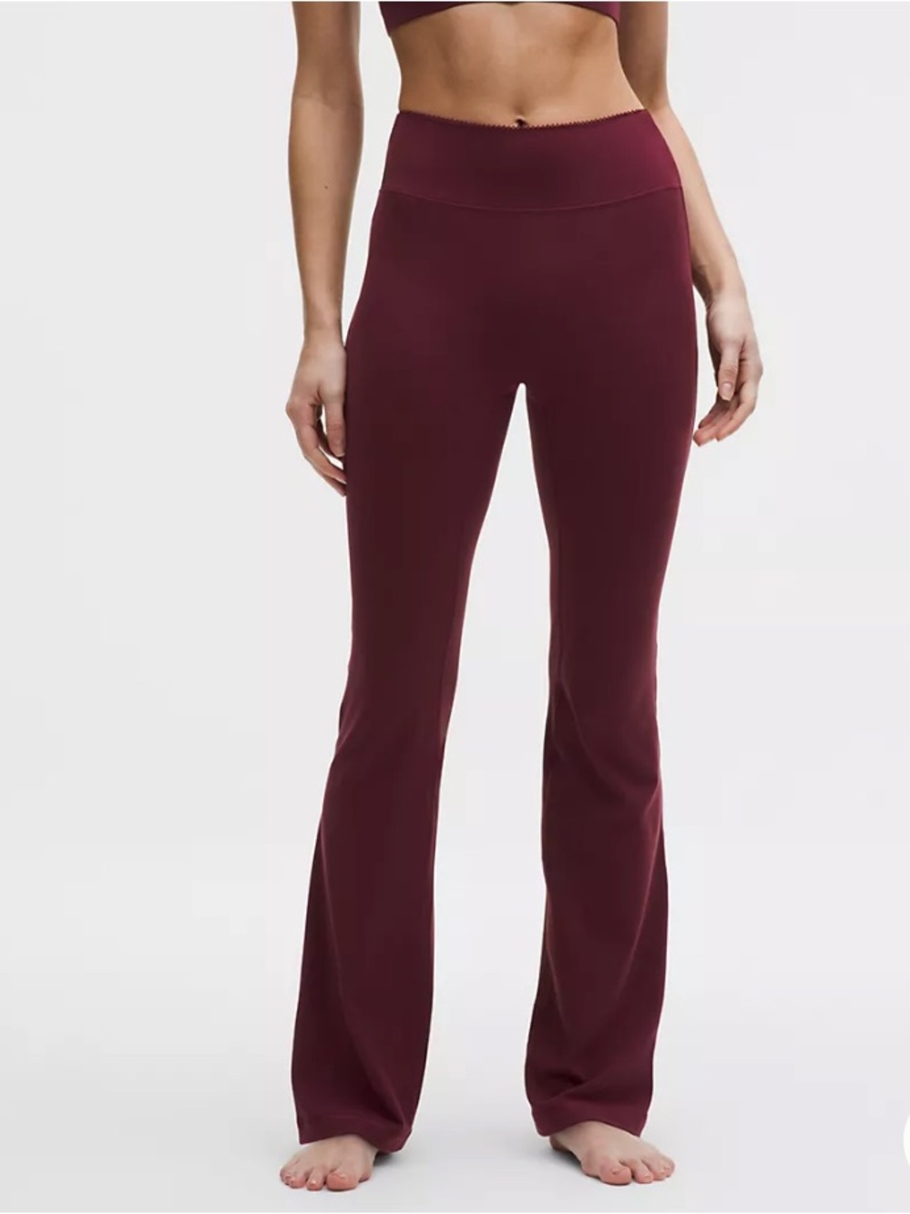 Lululemon Groove No Line HR Flared Pant Burgundy Bay Heart